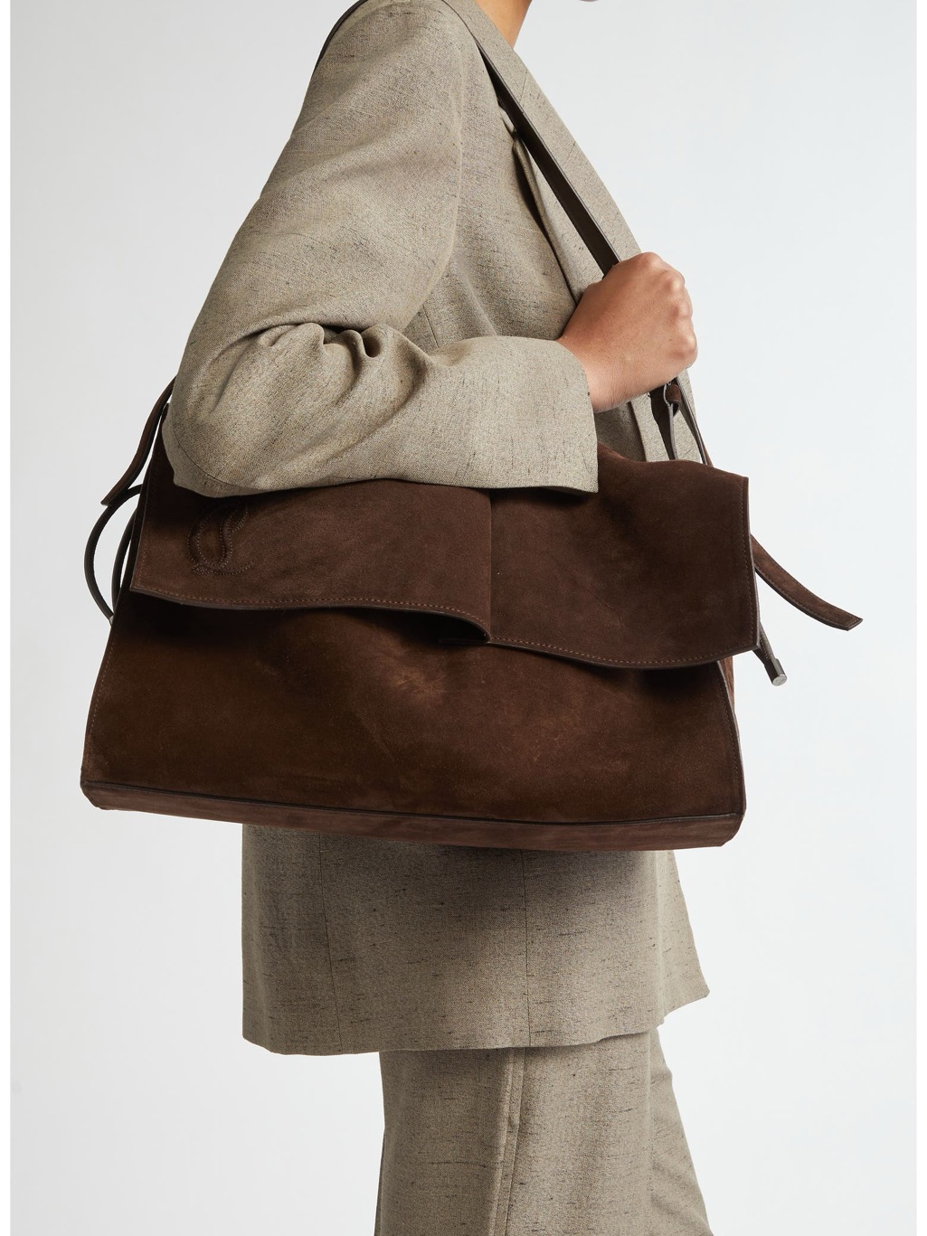 Christian Louboutin Large Baggy Brown Suede Shoulder Bag